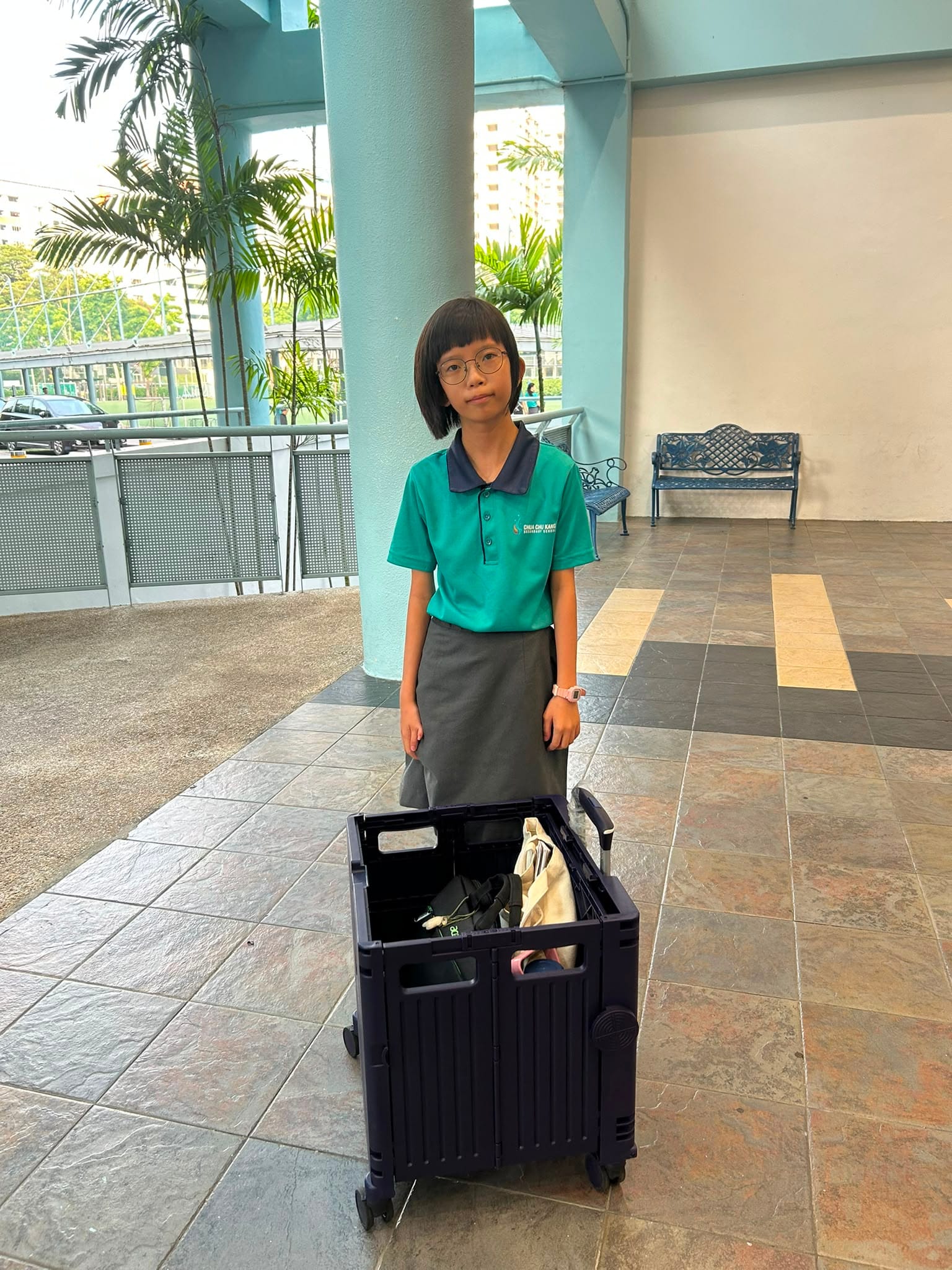 girl with trolley